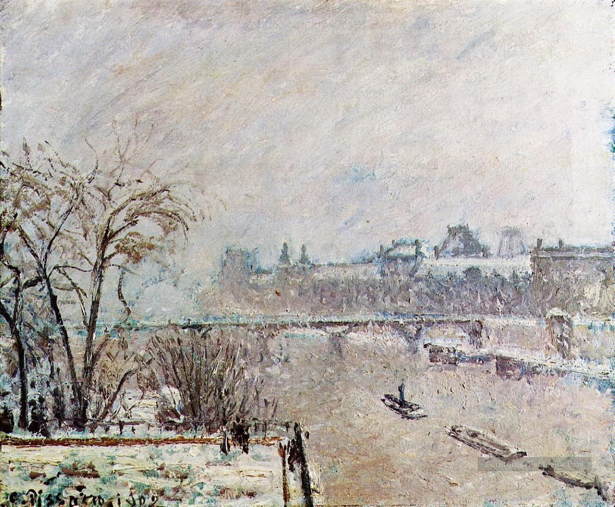 la seine vue du pont neuf hiver 1902 Camille Pissarro Peintures à l'huile